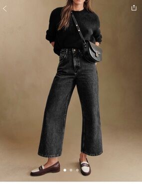 Sezane le crop jeans in grey